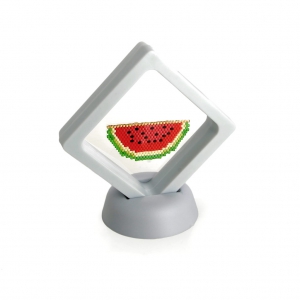 Marco de presentación 3D para tejidos de cuentas o otras joyas 7.5x7.5cm - Blanco