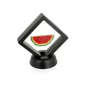 Marco de presentación 3D para tejidos de cuentas o otras joyas 7x7cm - Negro