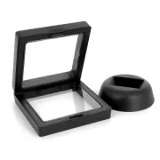 Marco de presentación 3D para tejidos de cuentas o otras joyas 7x7cm - Negro