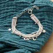 Cierre reasa 7 mm con cadena de extensión Chapado en plata fina x1