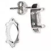 Ganchos de pendientes para Navette 4228 15x7 mm de Plata 925 x2