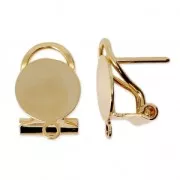 Pendientes clips pour oreilles percées - Plateau - 10 mm Dorado con oro fino x2
