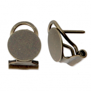 Clip en pendientes para orejas perforadas - Plateau - 10 mm bronce x2