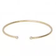 Pulsera jonc diamantado 2 anillas 54x50 mm Dorado con oro fino x1