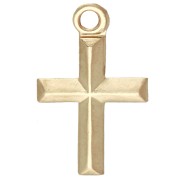 Dije de cruz fina de 11 x 7 mm - Gold filled (oro laminado) x1