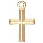 Dije de cruz fina de 11 x 7 mm - Gold filled (oro laminado) x1