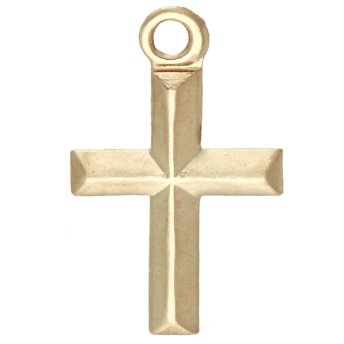 Dije de cruz fina de 11 x 7 mm - Gold filled (oro laminado) x1