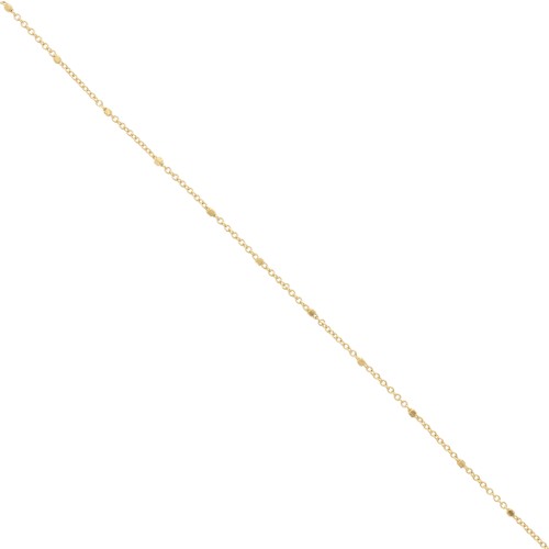 Cadena malla Forzada con cuentas facetadas 1.35 mm Dorado con oro fino x1m
