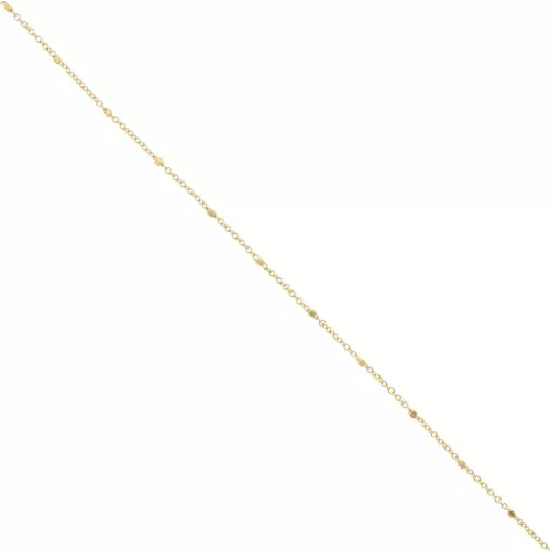 Cadena malla Forzada con cuentas facetadas 1.35 mm Dorado con oro fino x1m