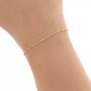 Cadena malla Forzada con cuentas facetadas 1.35 mm Dorado con oro fino x1m