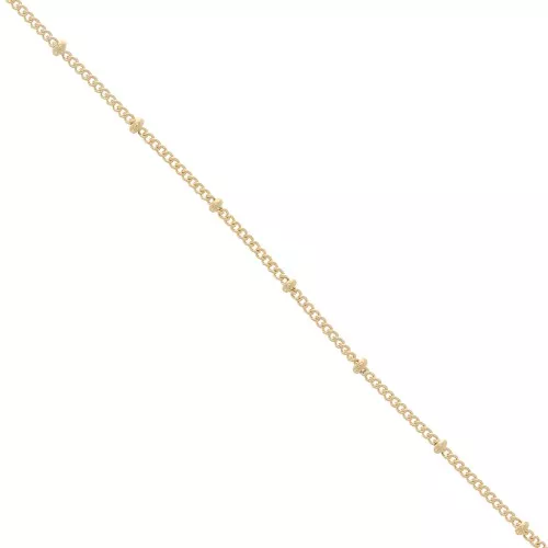 Cadena malla con cuentas redondas 2.00 mm - Dorado con oro x1m