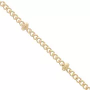 Cadena malla con cuentas redondas 2.00 mm - Dorado con oro x1m