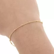 Cadena malla con cuentas redondas 2.00 mm - Dorado con oro x1m