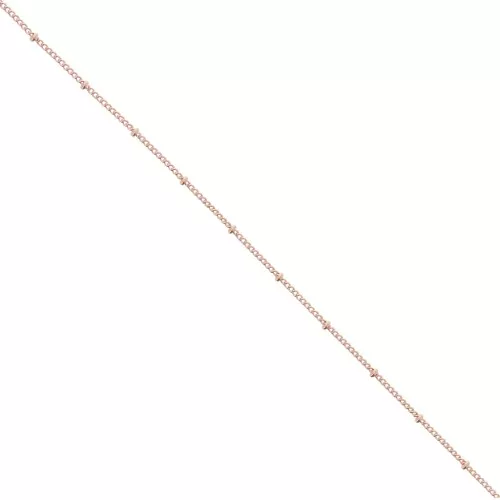 Cadena malla con cuentas redondas 2.00 mm Dorado con oro fino rosa x1m