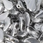 Cuentas de vidrio checa dos agujeros Paisley Duo 9x5.5 mm Labrador x10g