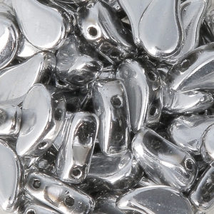 Cuentas de vidrio checa dos agujeros Paisley Duo 9x5.5 mm Labrador x10g