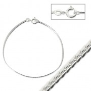 Pulsera cadena malla eslabón bombée frappée 1.90 mm de Plata 925 x18cm|raw }}