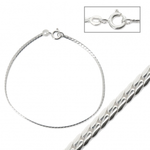 Pulsera cadena malla eslabón bombée frappée 1.90 mm de Plata 925 x18cm