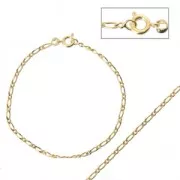 Pulsera malla figaro alternada (1x1) 2.10 mm - Chapado de Oro 3 micras x18cm