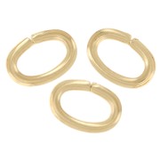 Anillas ovaladas abiertas 5x3,5x0,8 mm - 3 micras baño de oro x4|raw }}