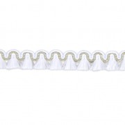 Galón con pequeños pompones y adornos 13 mm Blanco/dorado x1m|raw }}