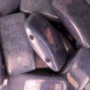 Cuentas de vidrio Carrier Bead 2 agujeros 9x17 mm Opaque Luster Amatista x10