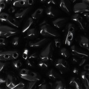 Cuentas de vidrio DropDuo® 2 agujeros 3x6 mm Jet x50|raw }}