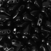 Cuentas de vidrio DropDuo® 2 agujeros 3x6 mm Jet x50