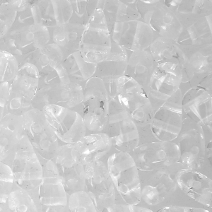 Cuentas de vidrio DropDuo® 2 agujeros 3x6 mm Crystal x50