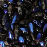 Cuentas de vidrio DropDuo® 2 agujeros 3x6 mm Crystal Azuro x50