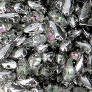 Cuentas de vidrio DropDuo® 2 agujeros 3x6 mm Crystal Vitrail Light x50|raw }}