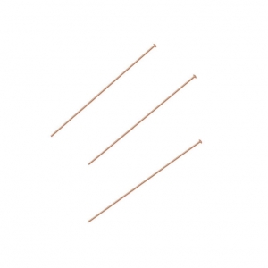 Bastón cabeza de alfiler 25x0,41 mm Rosa Gold filled x10