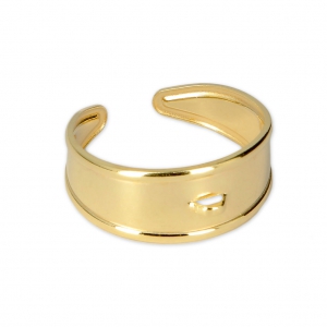 Anillo ajustable ancho 1 anilla de bronce Chapado de Oro 3 micras