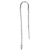 Cadenas pendientes hilo 48 mm pour mitad-perforadas de Plata 925 x2