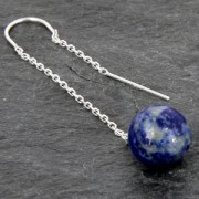 Cadenas pendientes hilo 48 mm pour mitad-perforadas de Plata 925 x2