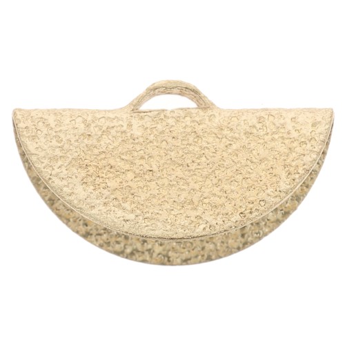 Terminal para apretar media luna diamantado 15x8 mm dorado x1