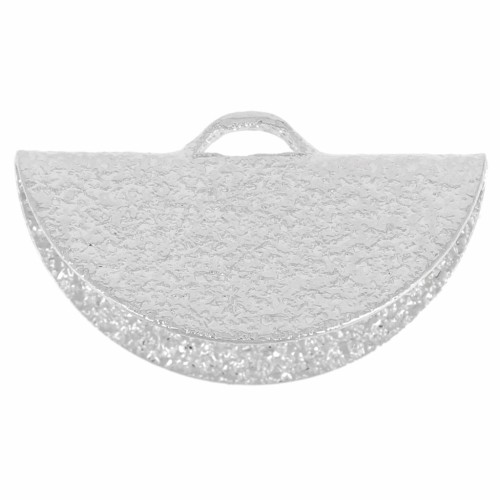 Terminal para apretar media luna diamantado 15x8 mm rodiado x1