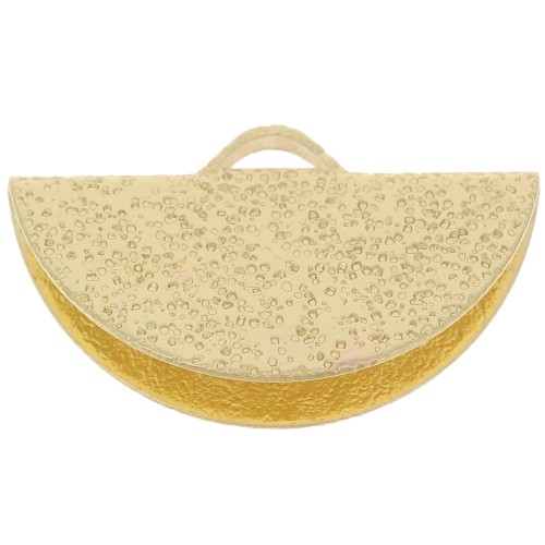 Terminal para apretar media luna diamantado 19.5x11 mm dorado x1