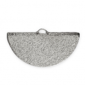 Terminal para apretar media luna diamantado 25x13 mm rodiado x1