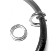 Cierre redondo 20 mm Chapado Plateado envejecido x1