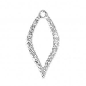 Colgante hoja calada de latón estriado 23 mm rodiado x1