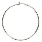Pendientes aro de metal a decorar 60x1.9 mm Chapado en plata fina x2
