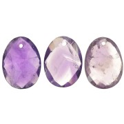 Colgante facetado ovalado 20x15 mm gema natural piedra preciosa Amethyst x1
