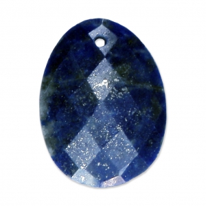 Colgante facetado ovalado 20x15 mm gema natural piedra preciosa Lapis x1