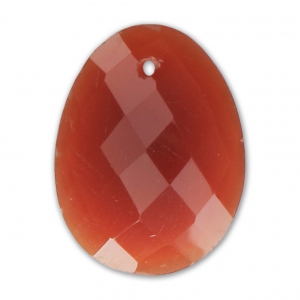 Colgante facetado ovalado 20x15 mm gema natural piedra preciosa Red Agate x1