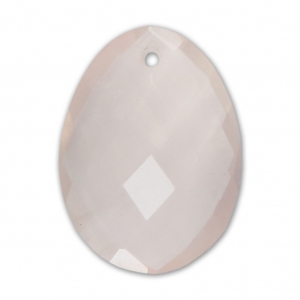 Colgante facetado ovalado 20x15 mm gema natural piedra preciosa Quartz Rosa x1