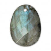 Colgante facetado ovalado 20x15 mm gema natural piedra preciosa Labradorite x1|raw }}