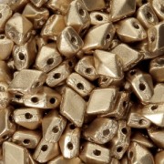 Abalorios de vidrio dos agujeros Mini Diamonduo  4x6 mm Gold Mat x5g|raw }}