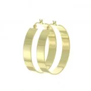 Pendientes criollas amplias planas 40 mm dorado x2