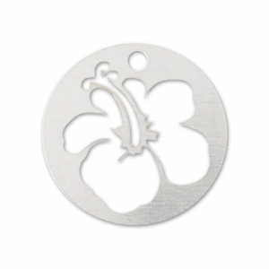 Dije Hibiscus 10 mm de Plata 925 x1